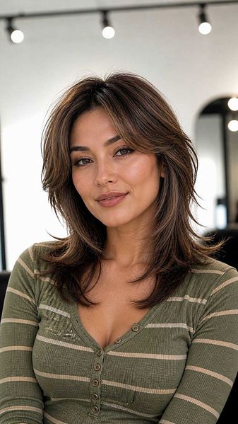 Warm Chestnut Bouncy Blow-Out Wolf Warm Chestnut Bouncy Blow-Out Wolf