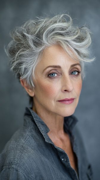 Swobodne srebrne fale z delikatnym balejażem