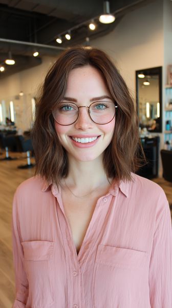 Elegancki falowany lob z okularami